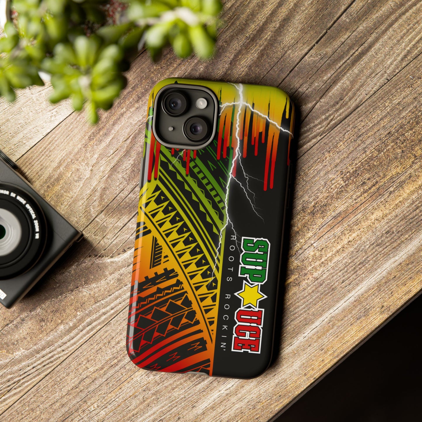 Tribal Turf Tough Cases: Vibrant Rasta-Inspired Phone Case