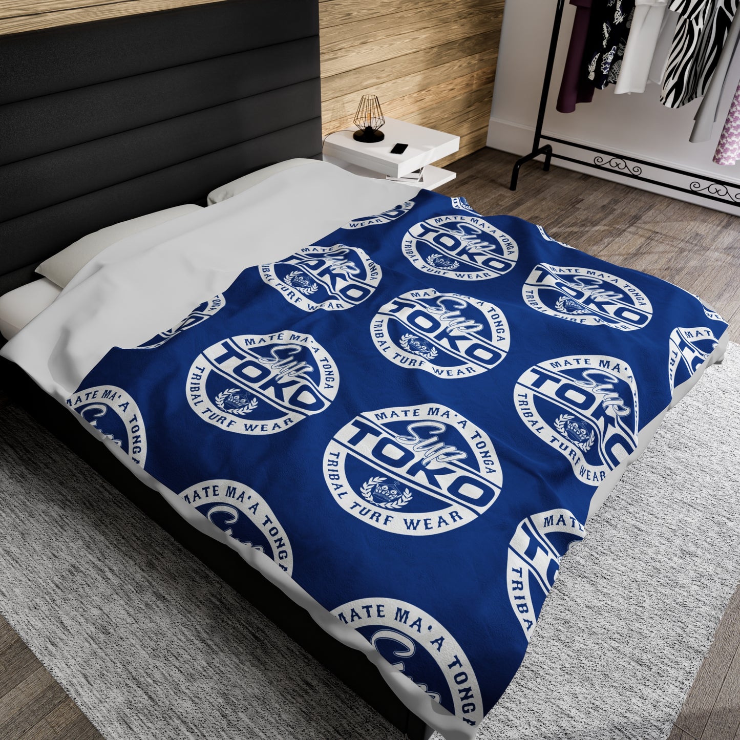 SUP TOKO TTW Velveteen Plush Blanket, Royal Tribal Turf Wear Design