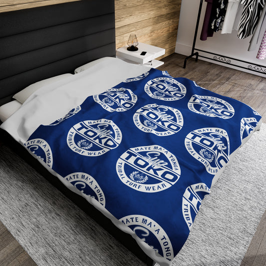 SUP TOKO TTW Velveteen Plush Blanket, Royal Tribal Turf Wear Design
