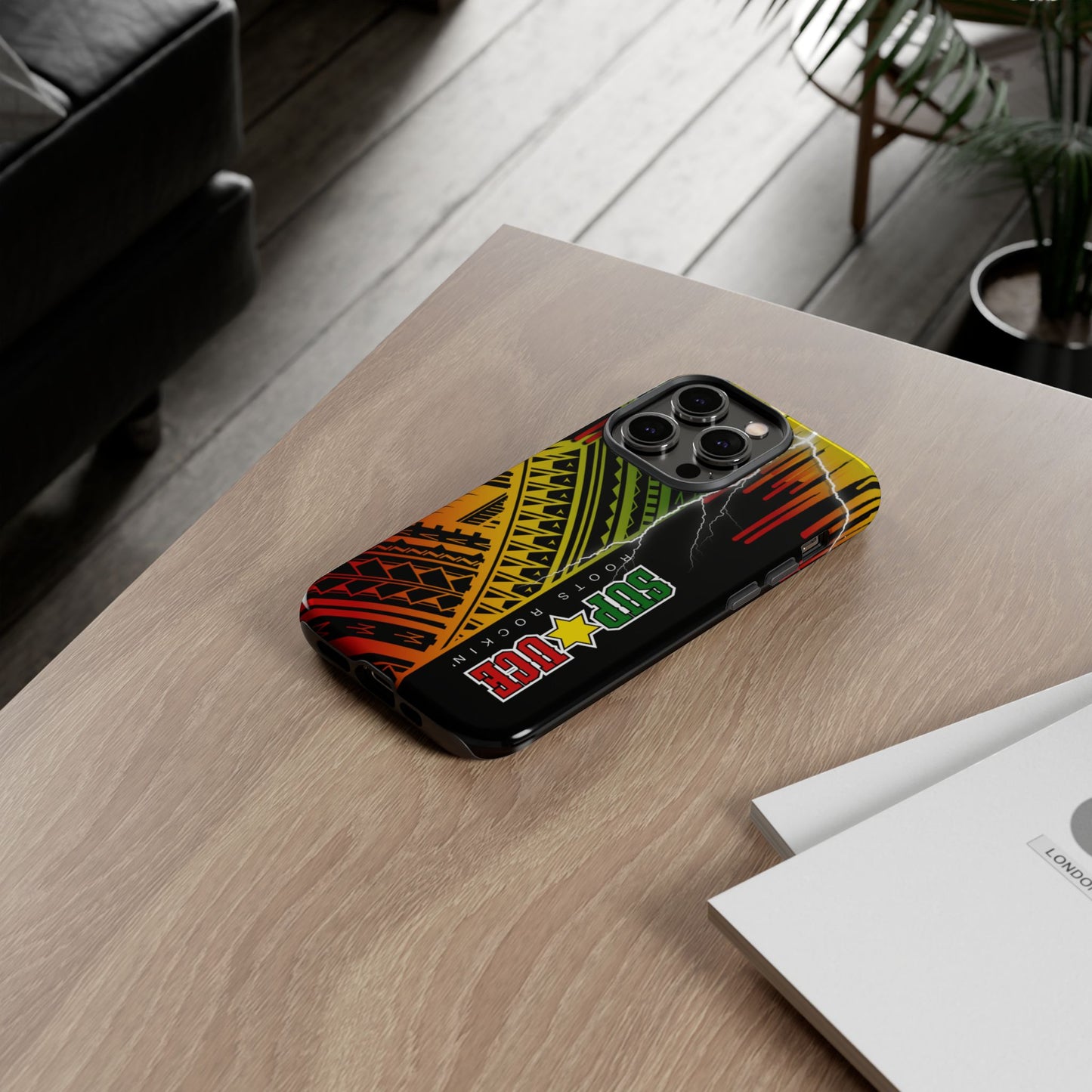 Tribal Turf Tough Cases: Vibrant Rasta-Inspired Phone Case