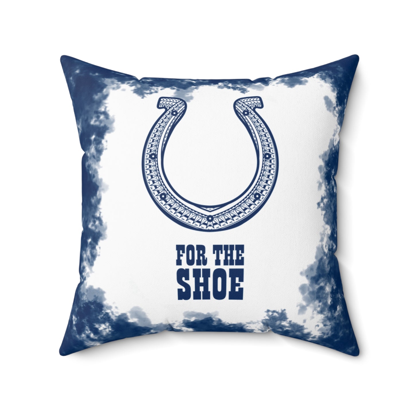 Colts Tribal Faux Suede Square Pillow Colts Faux Suede, Fan Cave Gift