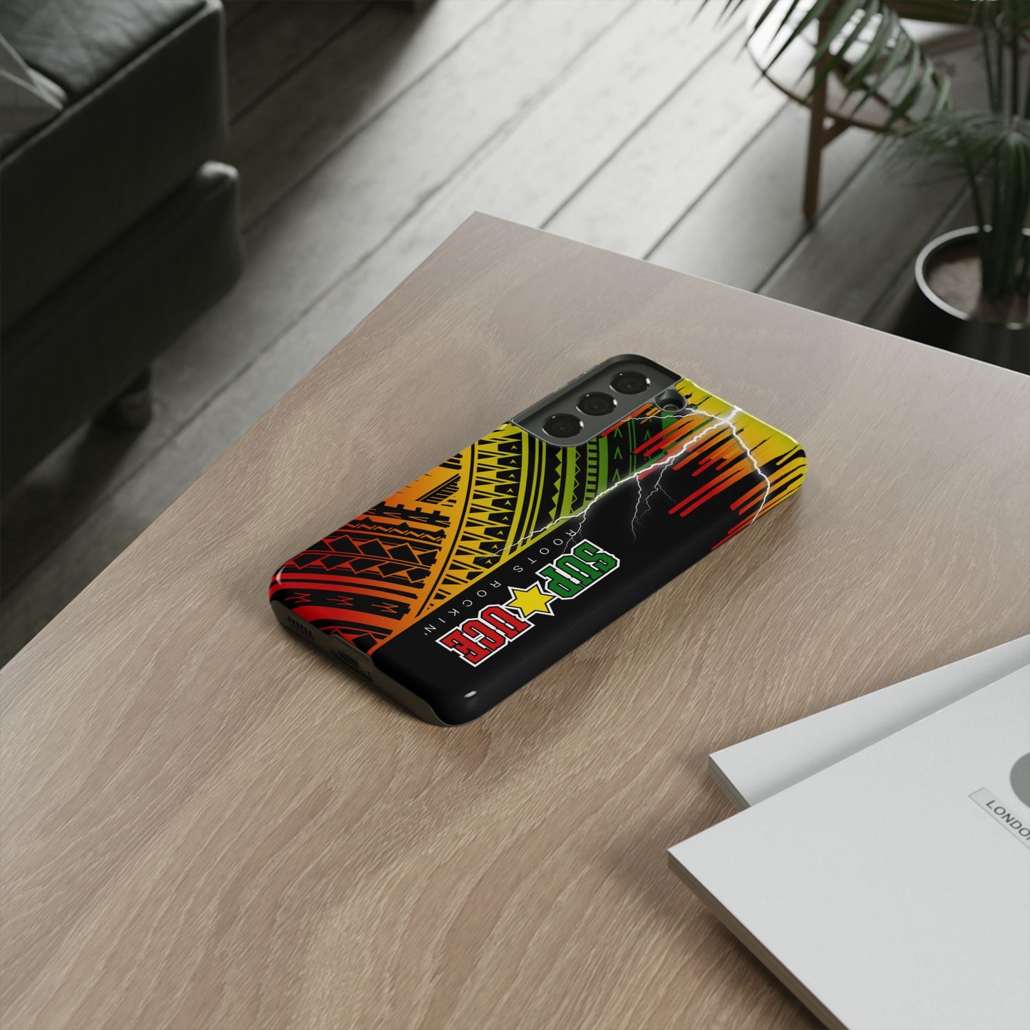 Tribal Turf Tough Cases: Vibrant Rasta-Inspired Phone Case