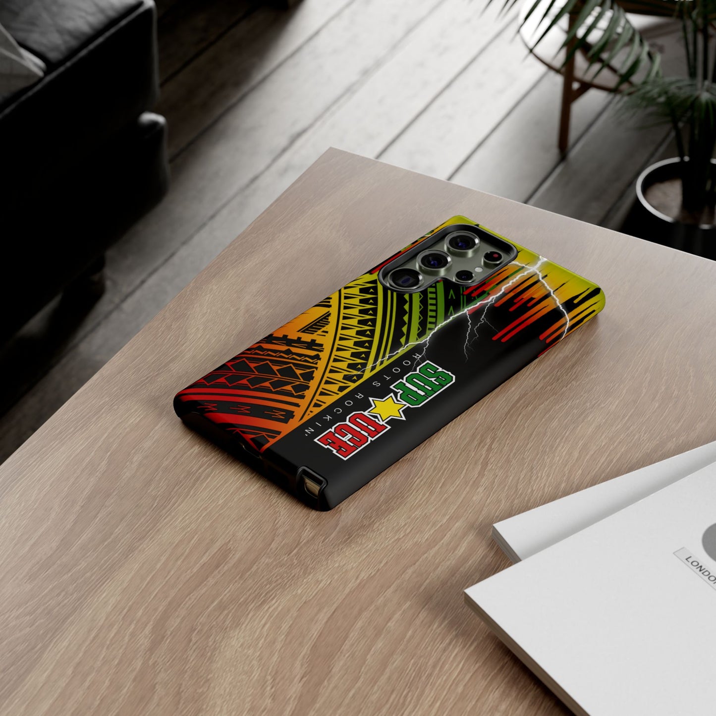 Tribal Turf Tough Cases: Vibrant Rasta-Inspired Phone Case