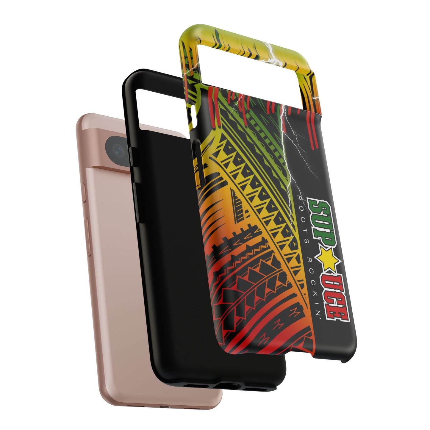 Tribal Turf Tough Cases: Vibrant Rasta-Inspired Phone Case