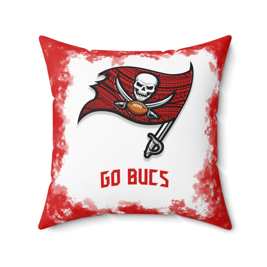 Bucs Tribal Faux Suede Square Pillow Bucs Faux Suede Pillow, Man Cave Gift for Him