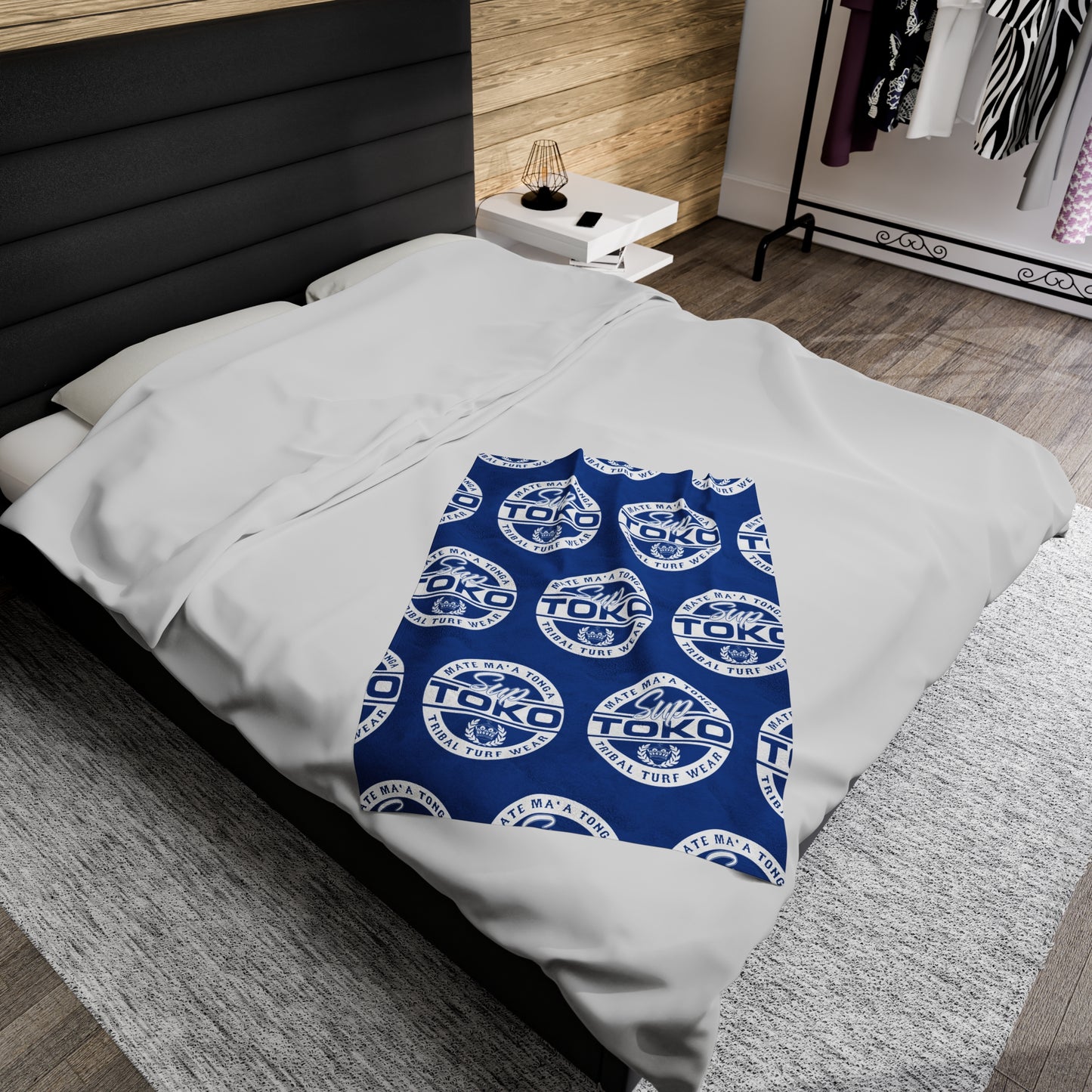 SUP TOKO TTW Velveteen Plush Blanket, Royal Tribal Turf Wear Design