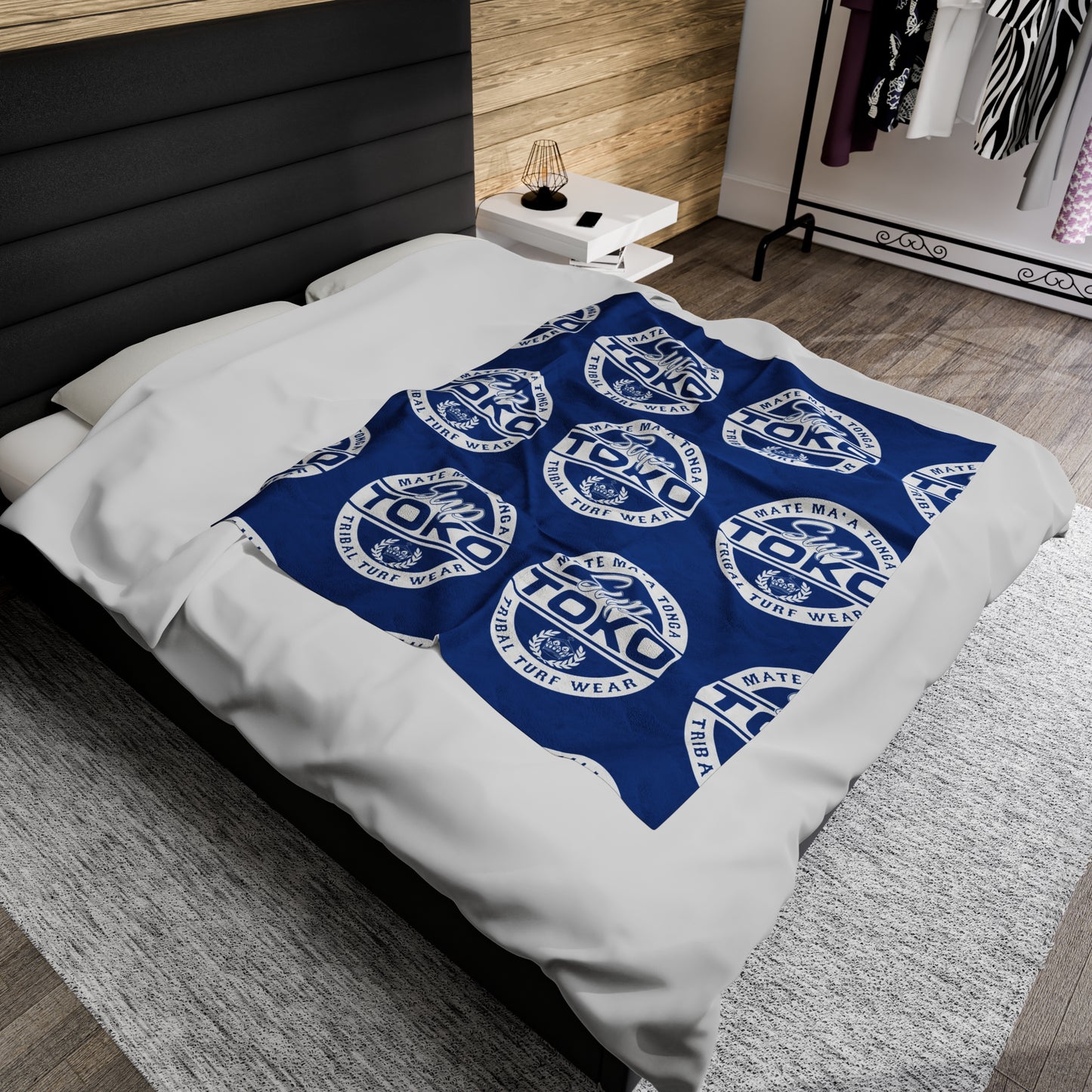 SUP TOKO TTW Velveteen Plush Blanket, Royal Tribal Turf Wear Design