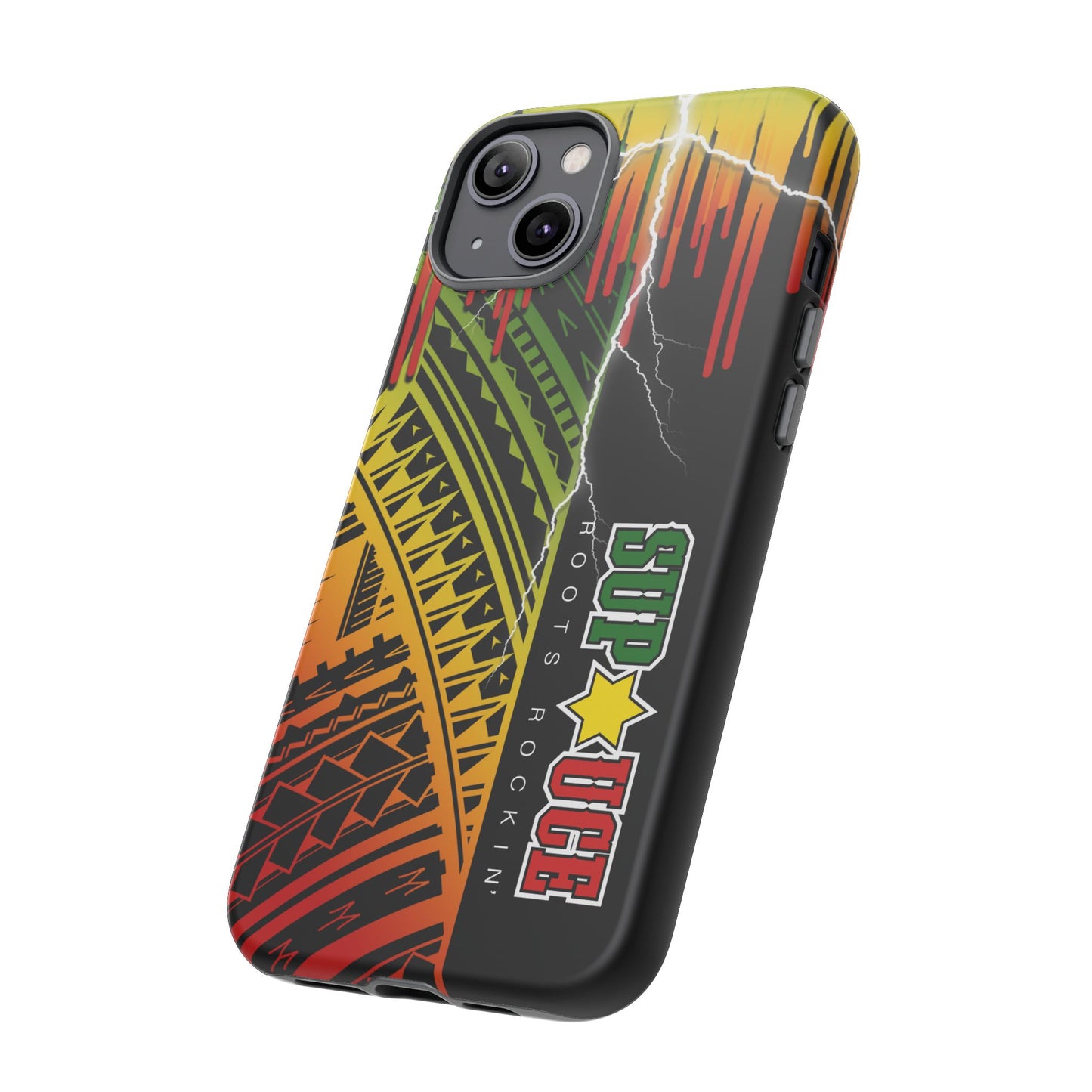 Tribal Turf Tough Cases: Vibrant Rasta-Inspired Phone Case