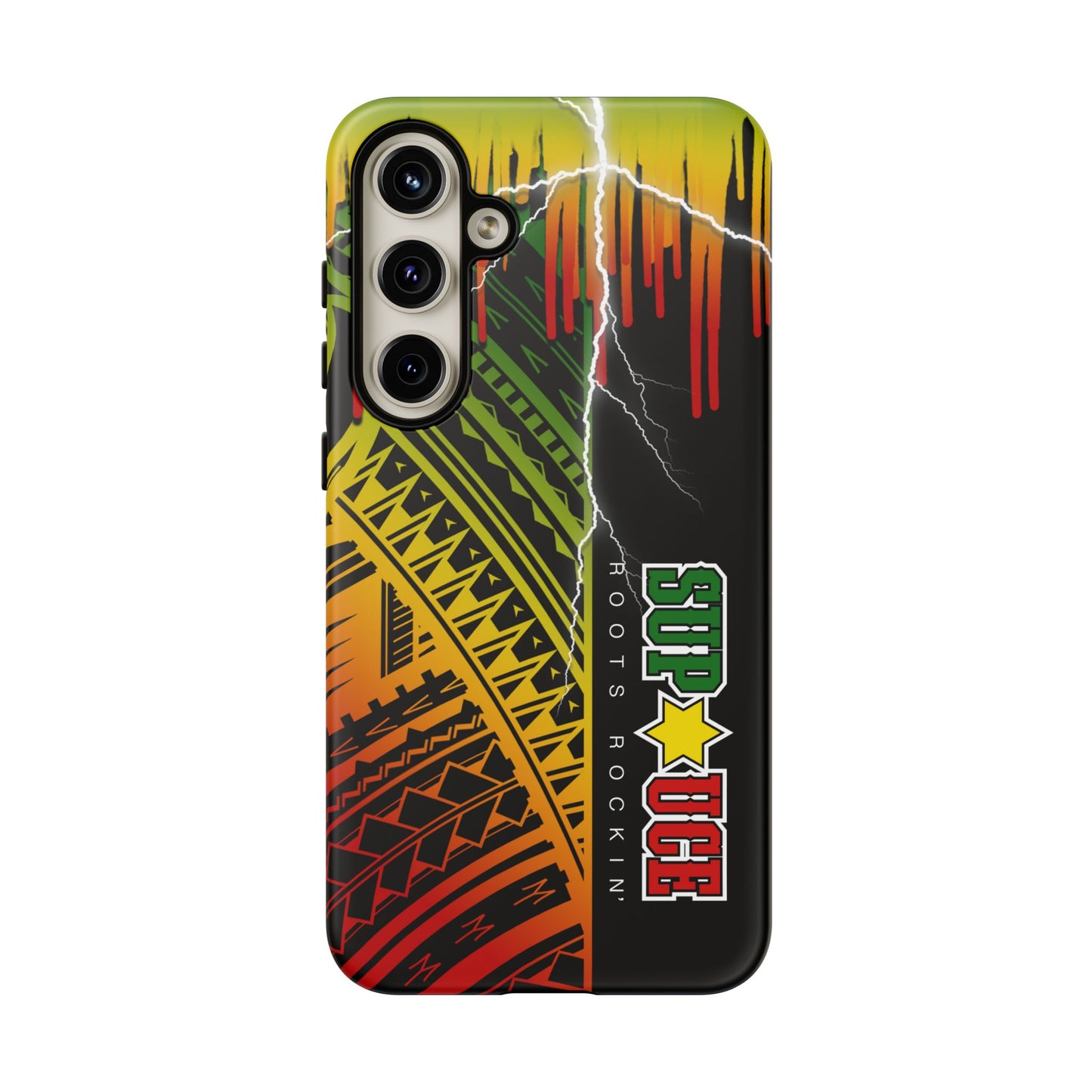 Tribal Turf Tough Cases: Vibrant Rasta-Inspired Phone Case