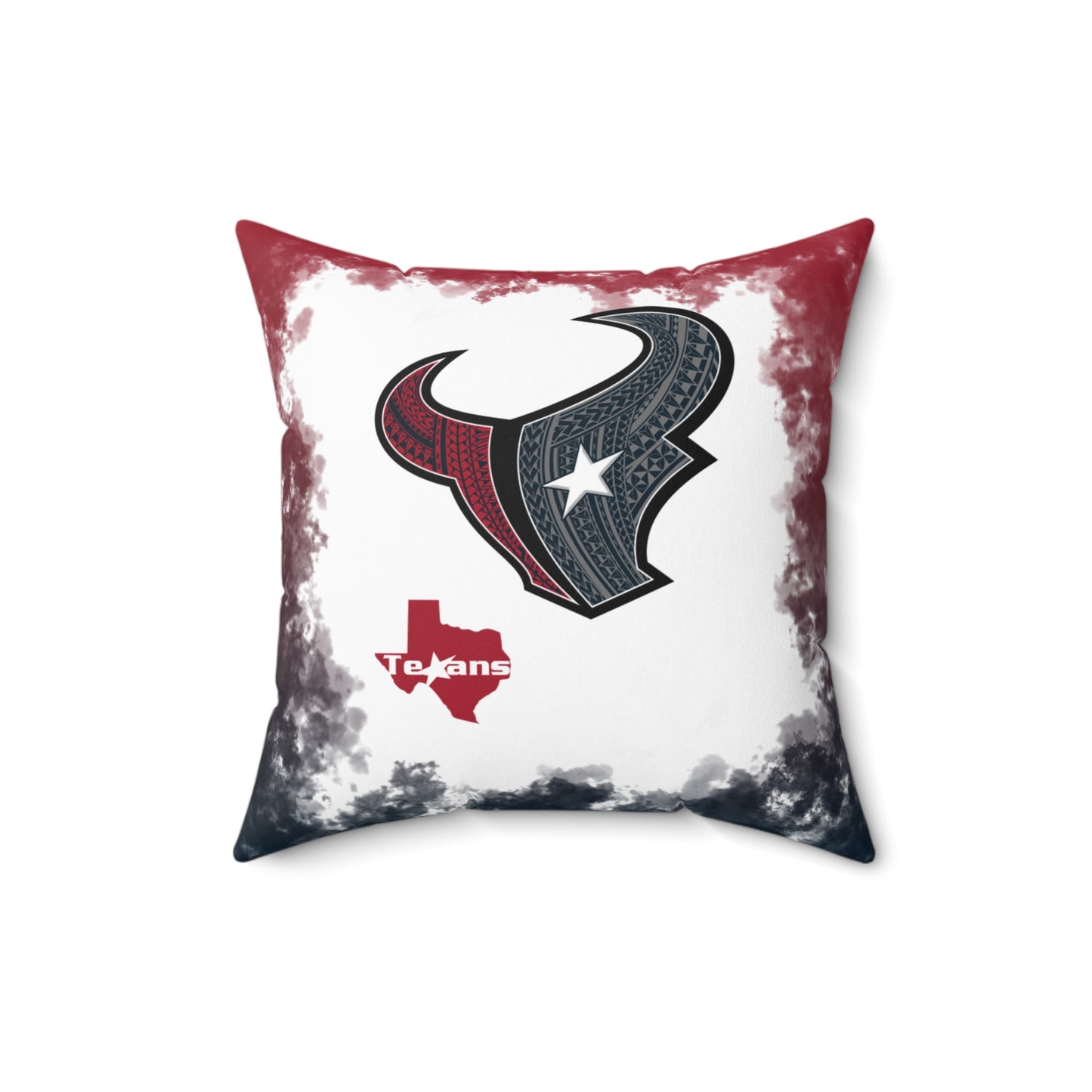 Texans Tribal Faux Suede Square Pillow Texans Faux Suede Pillow, Man Cave Gift for Him