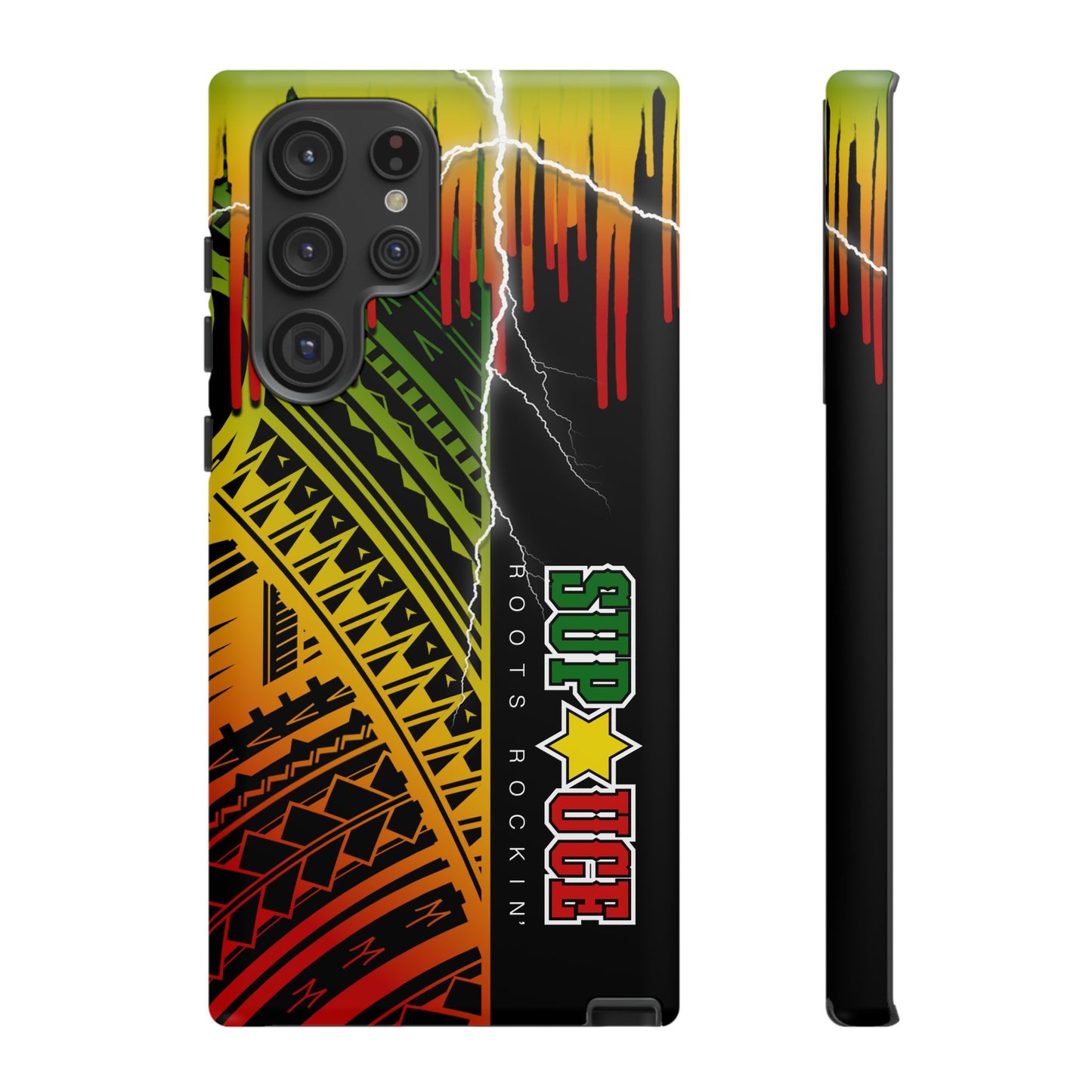 Tribal Turf Tough Cases: Vibrant Rasta-Inspired Phone Case