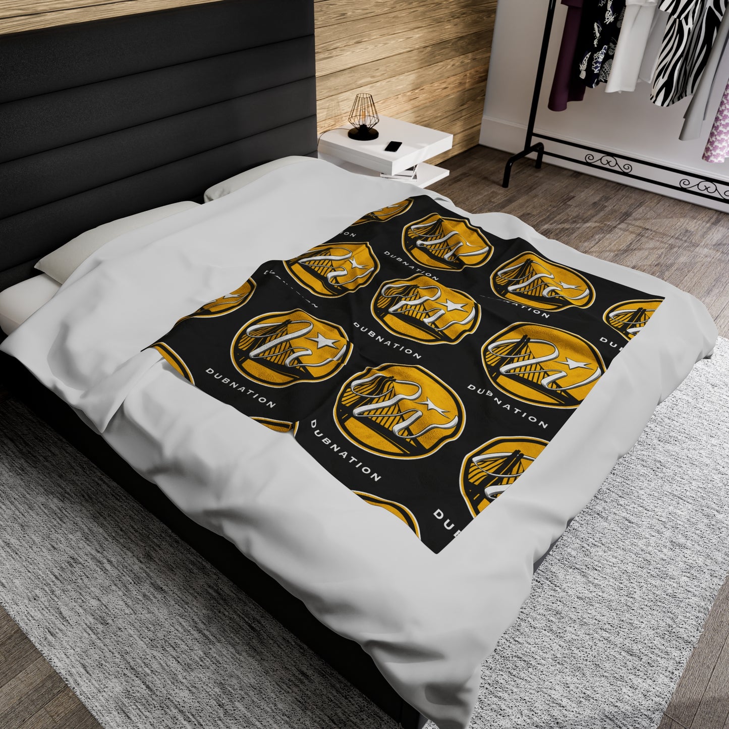 DUBNATION Velveteen Plush Blanket, Black DubNation Custom Design