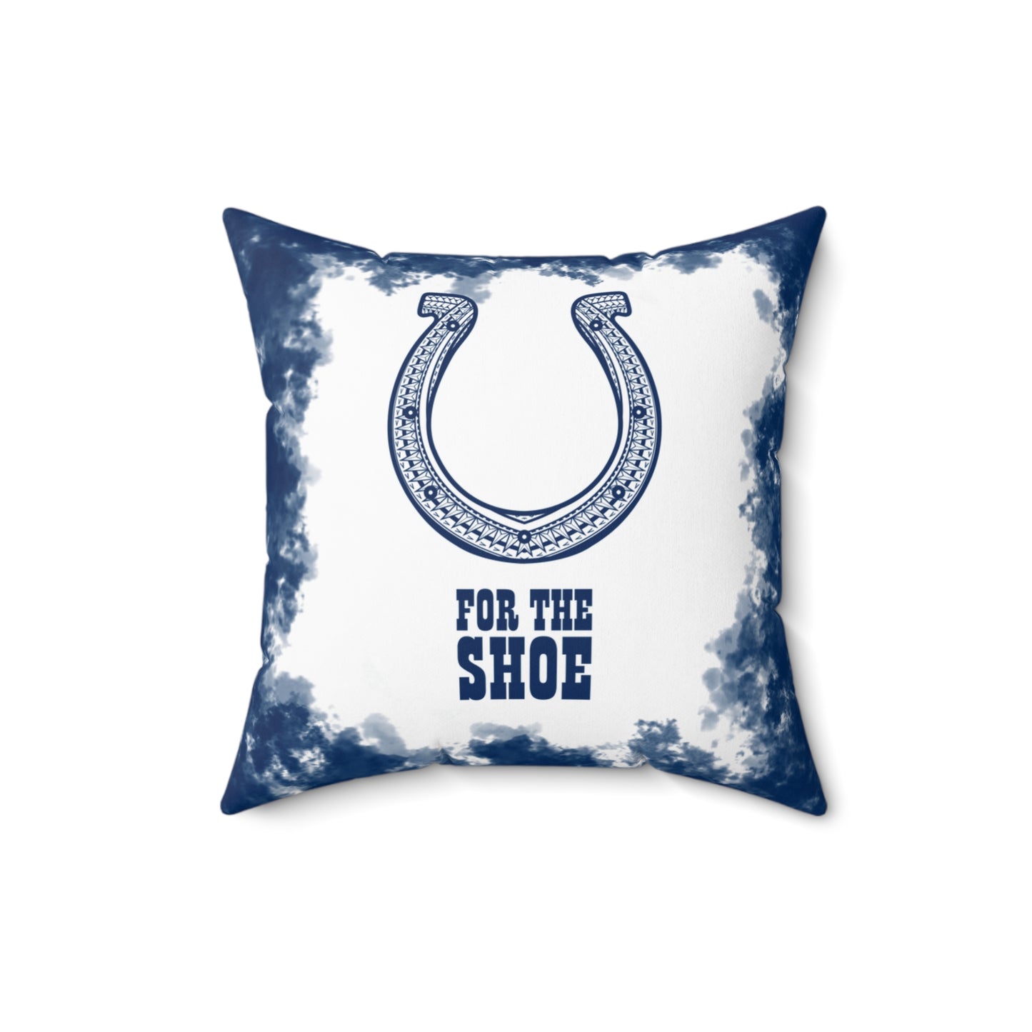 Colts Tribal Faux Suede Square Pillow Colts Faux Suede, Fan Cave Gift