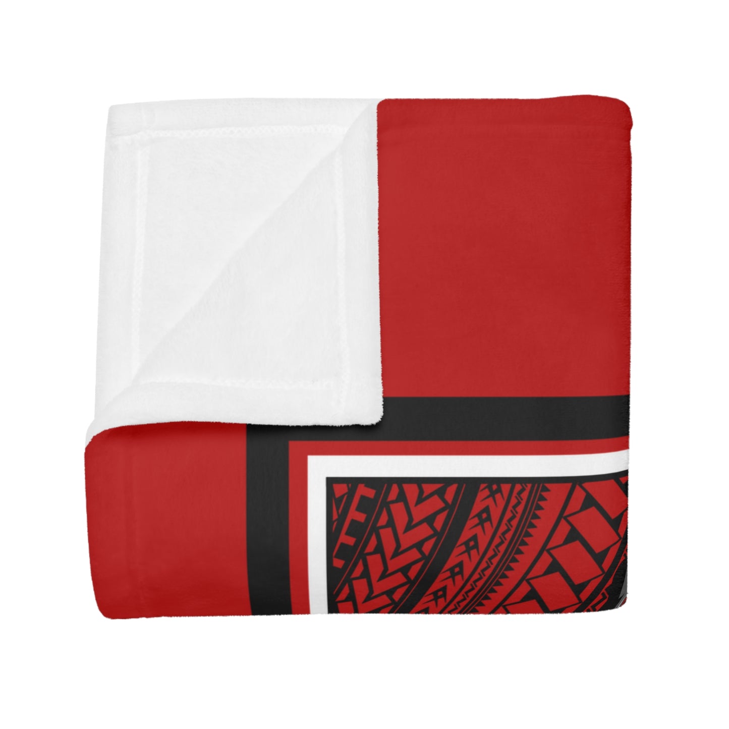 UTES TRIBAL Plush Fleece Blanket, Red Custom Utah Tribal Design