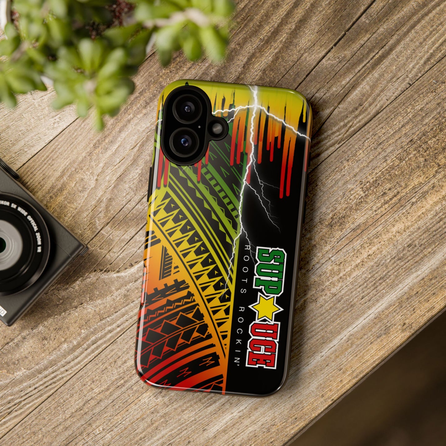 Tribal Turf Tough Cases: Vibrant Rasta-Inspired Phone Case