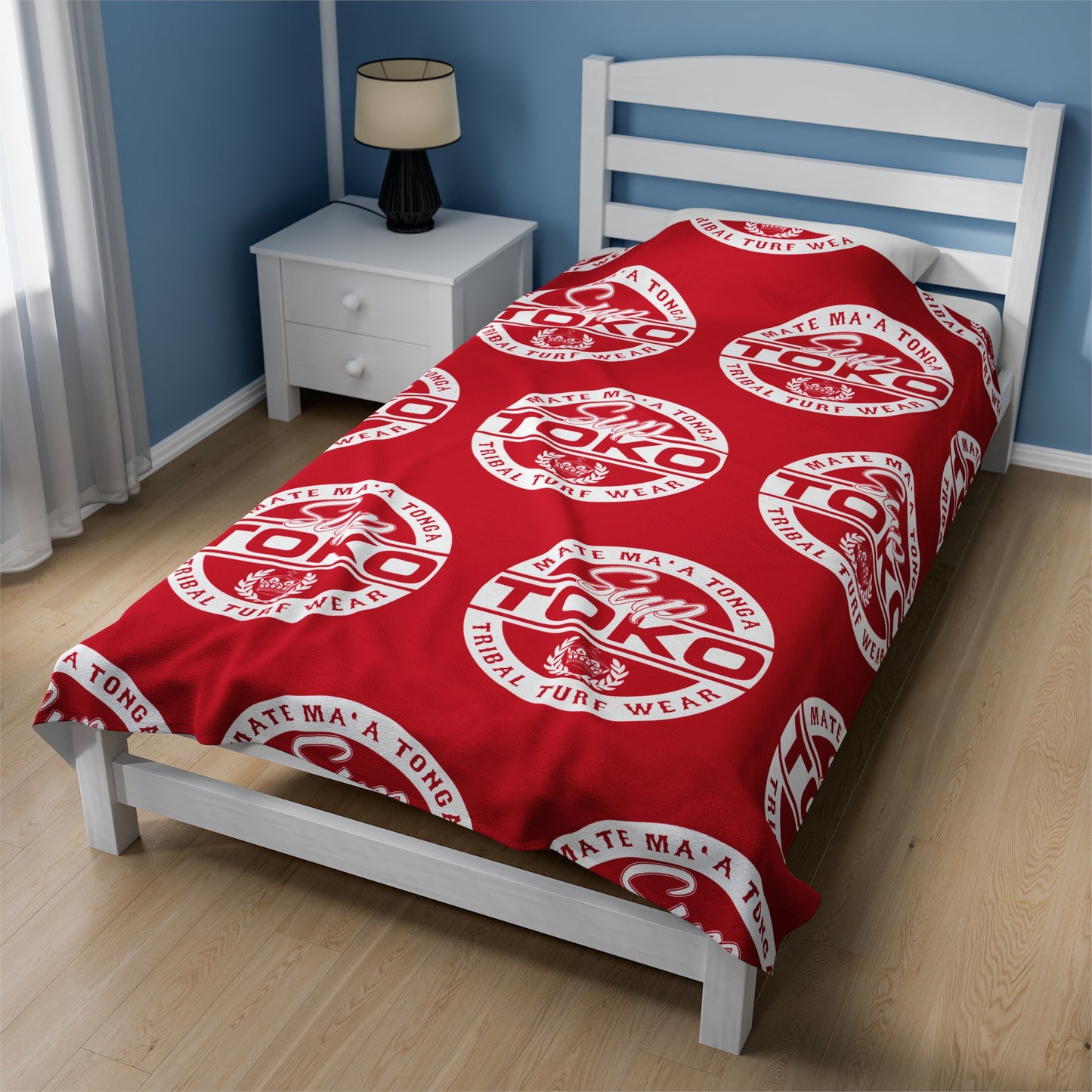 SUP TOKO TTW Velveteen Plush Blanket, Red Tribal Turf Wear Design