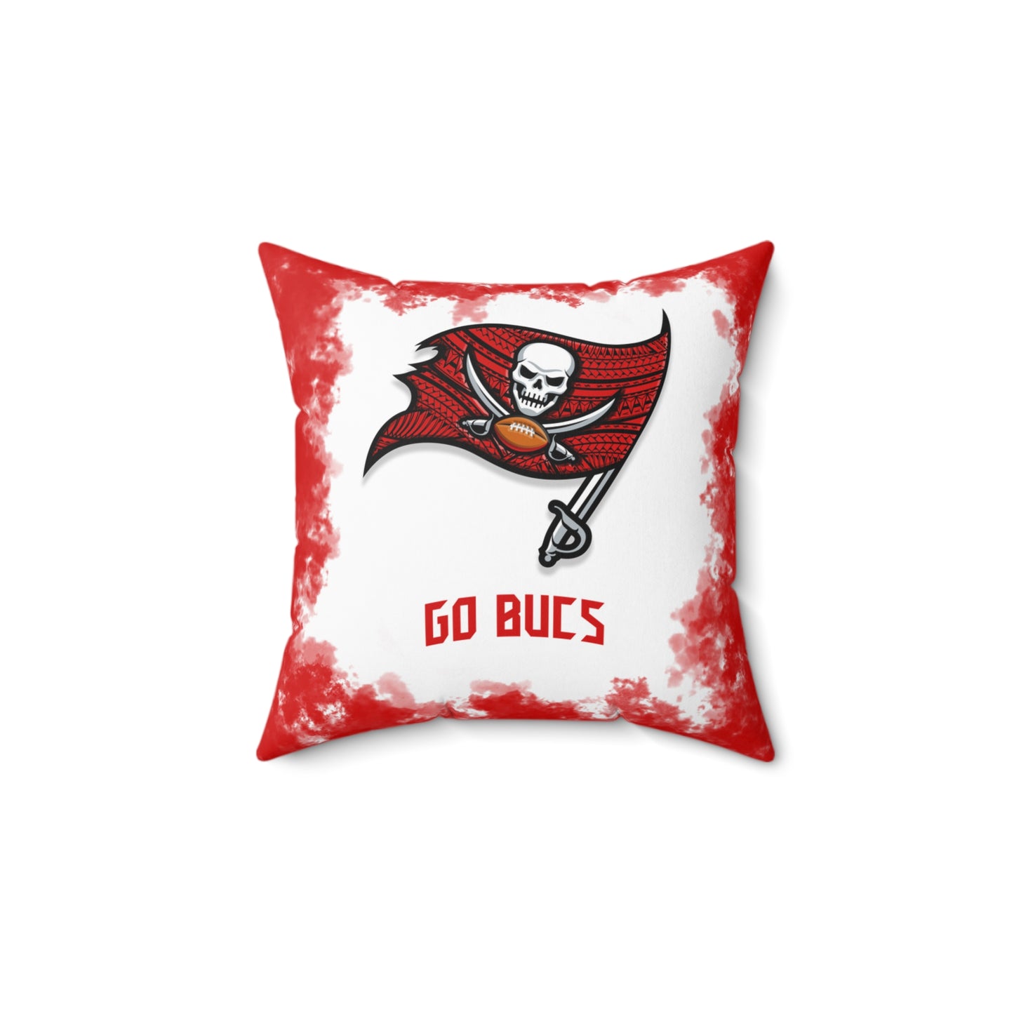 Bucs Tribal Faux Suede Square Pillow Bucs Faux Suede Pillow, Man Cave Gift for Him