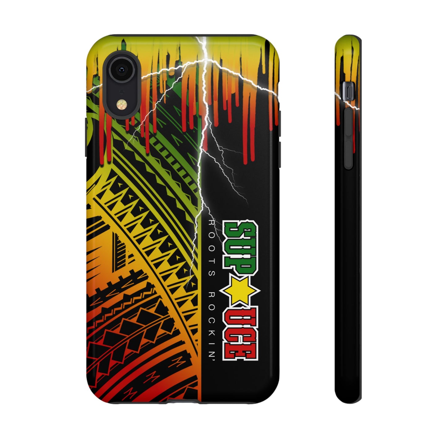 Tribal Turf Tough Cases: Vibrant Rasta-Inspired Phone Case