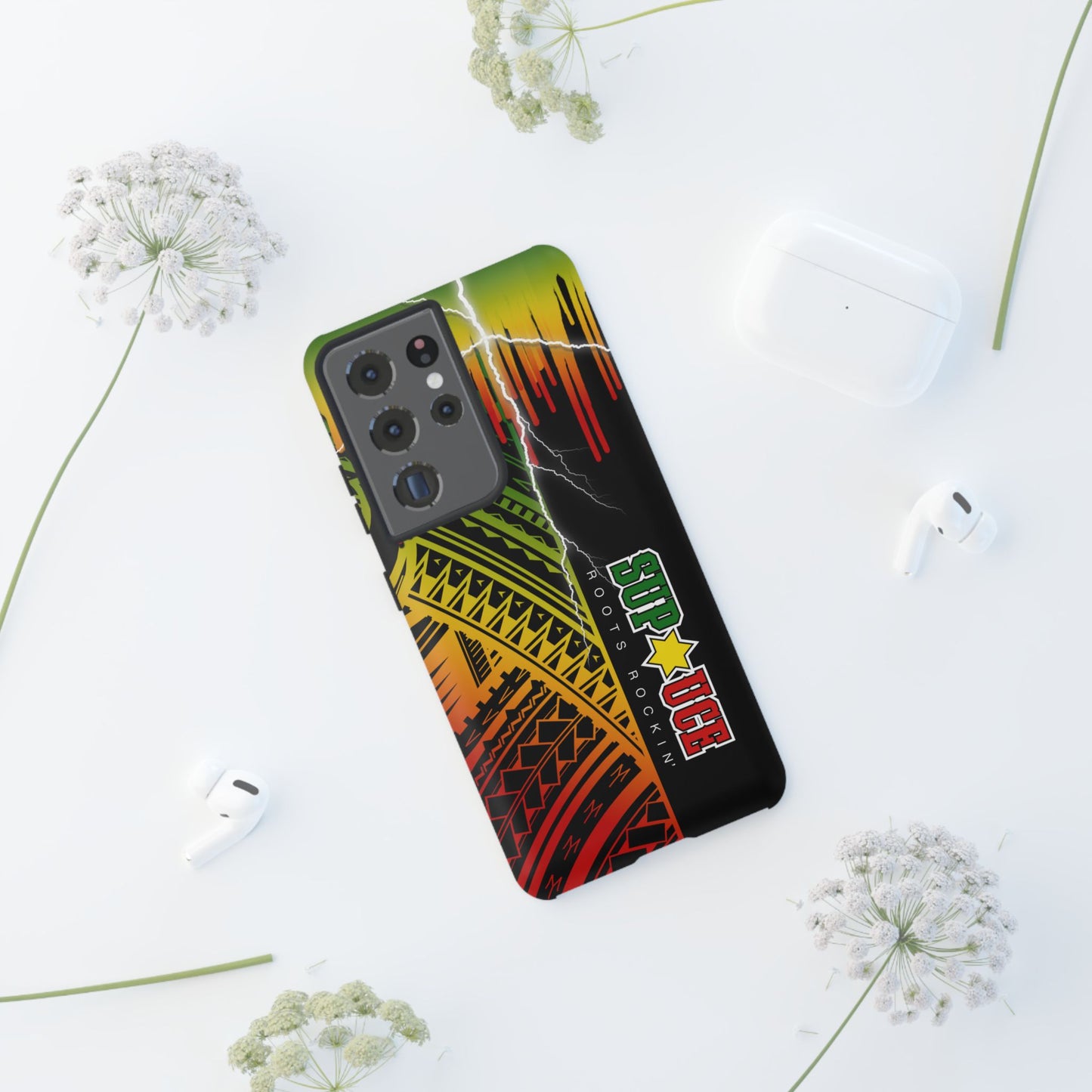 Tribal Turf Tough Cases: Vibrant Rasta-Inspired Phone Case