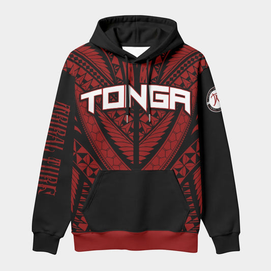 Tonga Pullover Hoodie AOP Custom Red