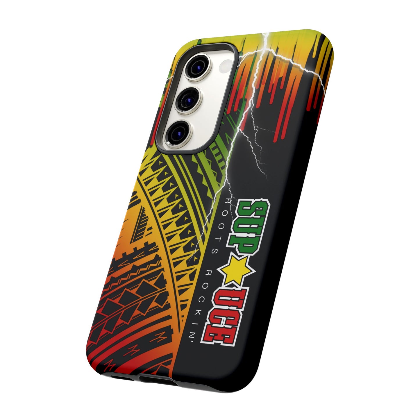 Tribal Turf Tough Cases: Vibrant Rasta-Inspired Phone Case