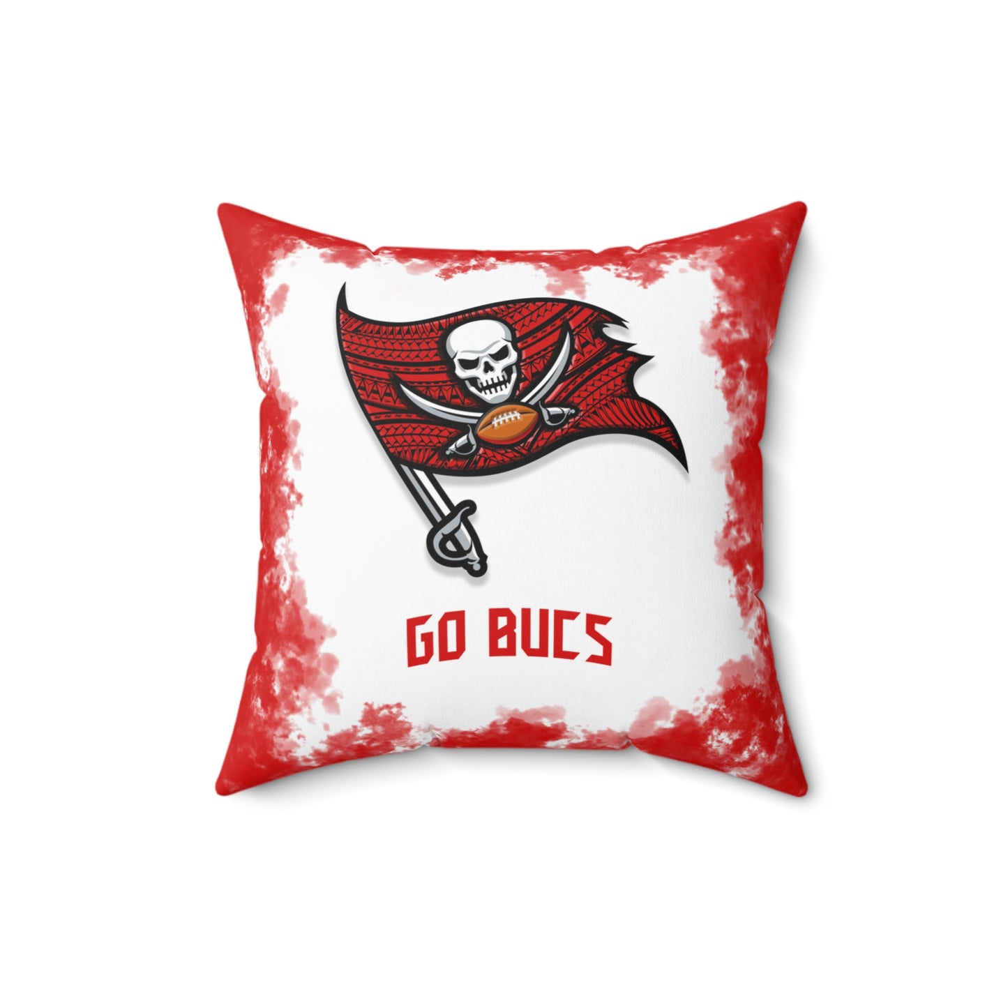 Bucs Tribal Faux Suede Square Pillow Bucs Faux Suede Pillow, Man Cave Gift for Him