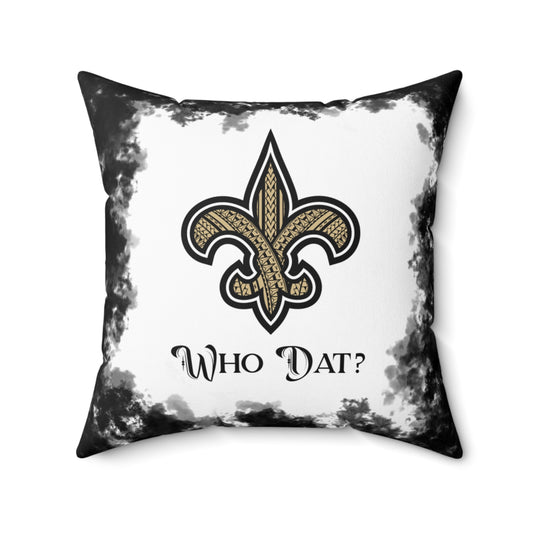 Who Dat Tribal Faux Suede Square Pillow Saints Tribal, Fan Cave Gift