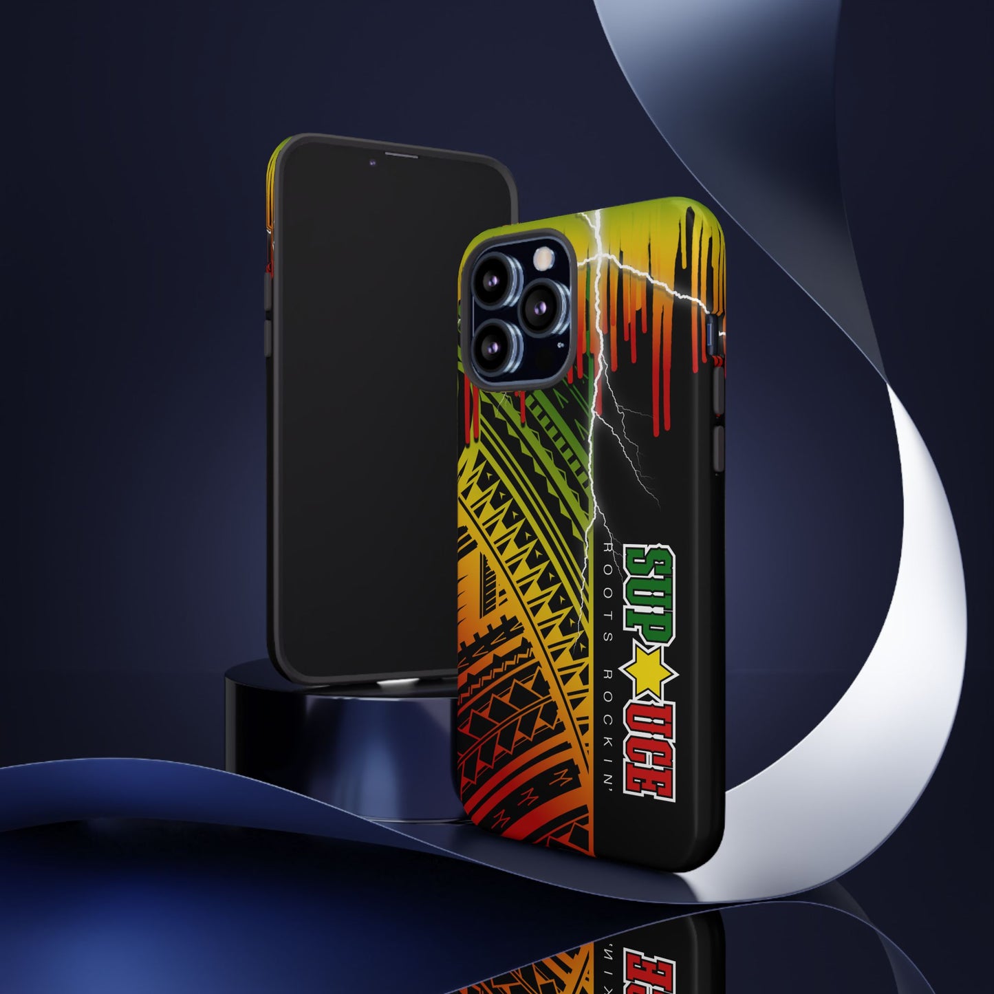 Tribal Turf Tough Cases: Vibrant Rasta-Inspired Phone Case