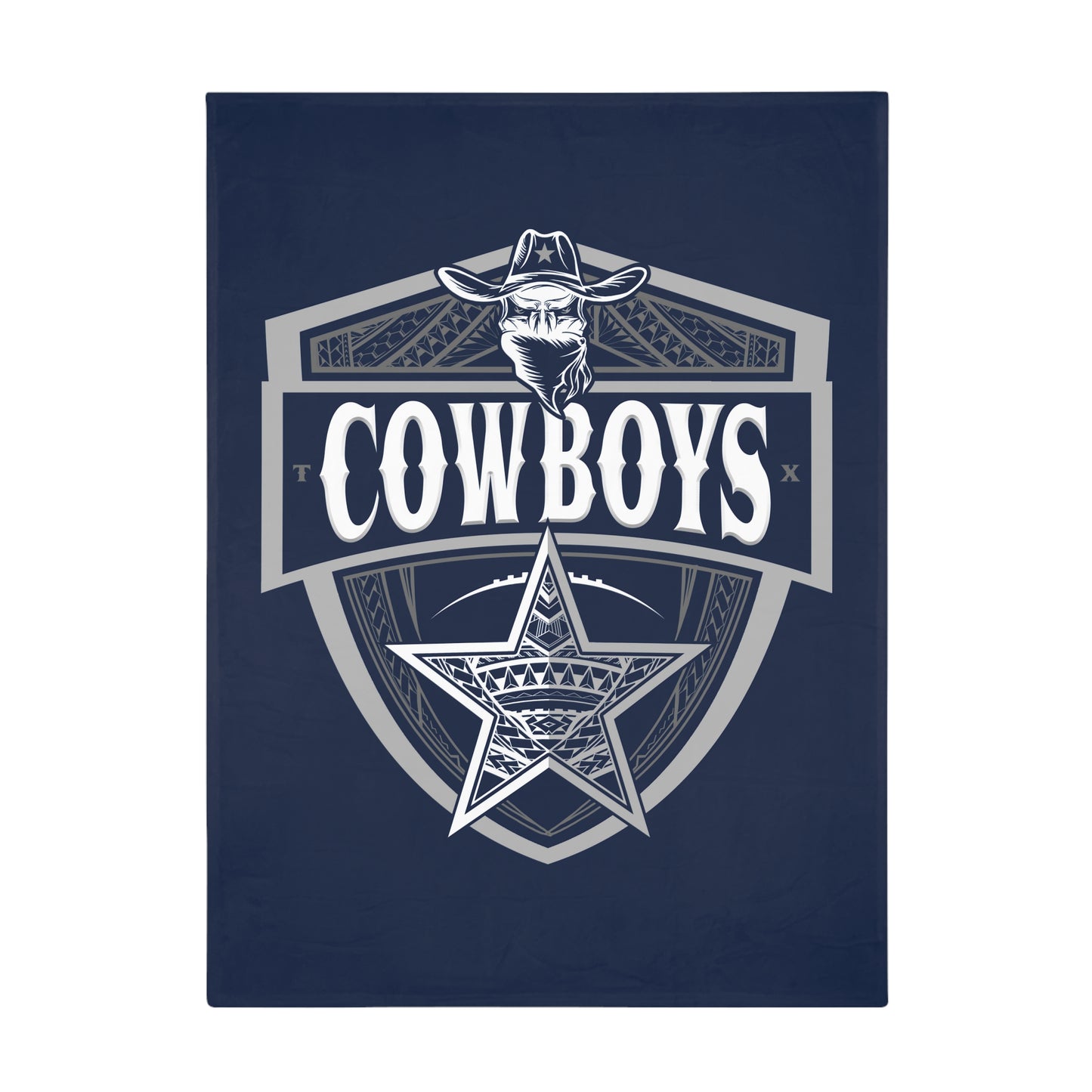 COWBOYS Plush Fleece Blanket, Navy Cowboys Tribal Turf Design