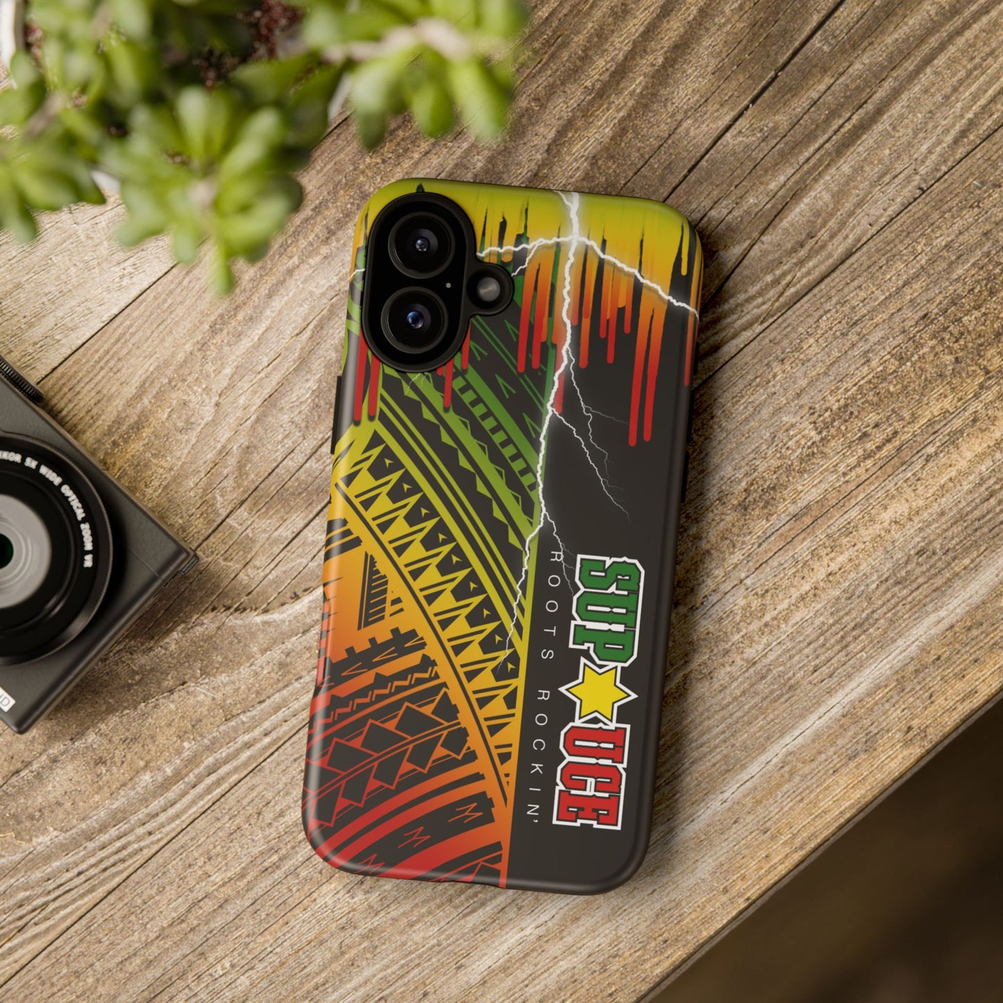 Tribal Turf Tough Cases: Vibrant Rasta-Inspired Phone Case