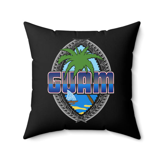 Guam Faux Suede Square Pillow Guam Seal Tribal Pillow Faux Suede