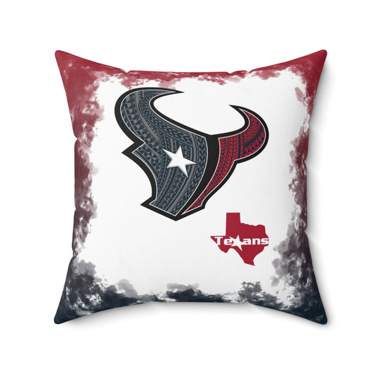 Texans Tribal Faux Suede Square Pillow Texans Tribal Faux, Fan Cave Gift