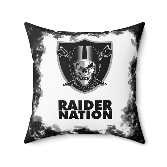 Raider Nation Tribal Faux Suede Square Pillow Raiders Faux Suede Pillow, Man Cave Gift for Him