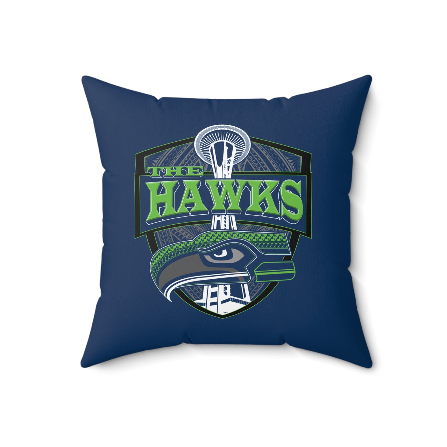 THE HAWKS Faux Suede Square Pillow Seahawks Tribal Faux Suede Pillow