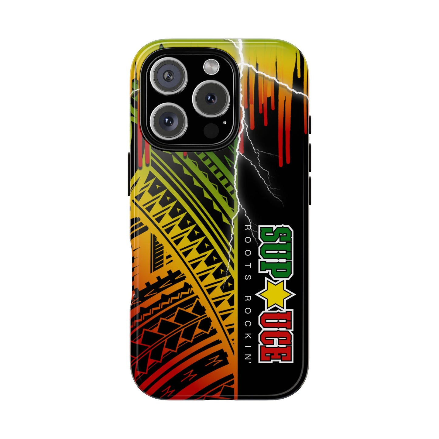 Tribal Turf Tough Cases: Vibrant Rasta-Inspired Phone Case