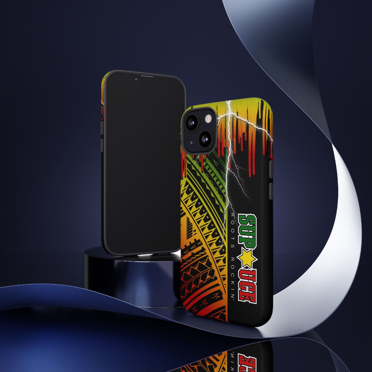 Tribal Turf Tough Cases: Vibrant Rasta-Inspired Phone Case