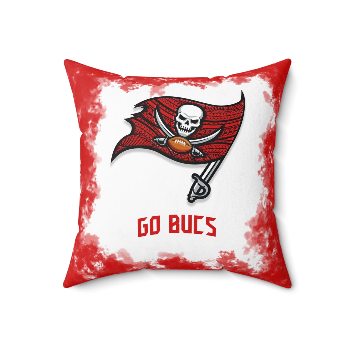 Bucs Tribal Faux Suede Square Pillow Bucs Faux Suede Pillow, Man Cave Gift for Him