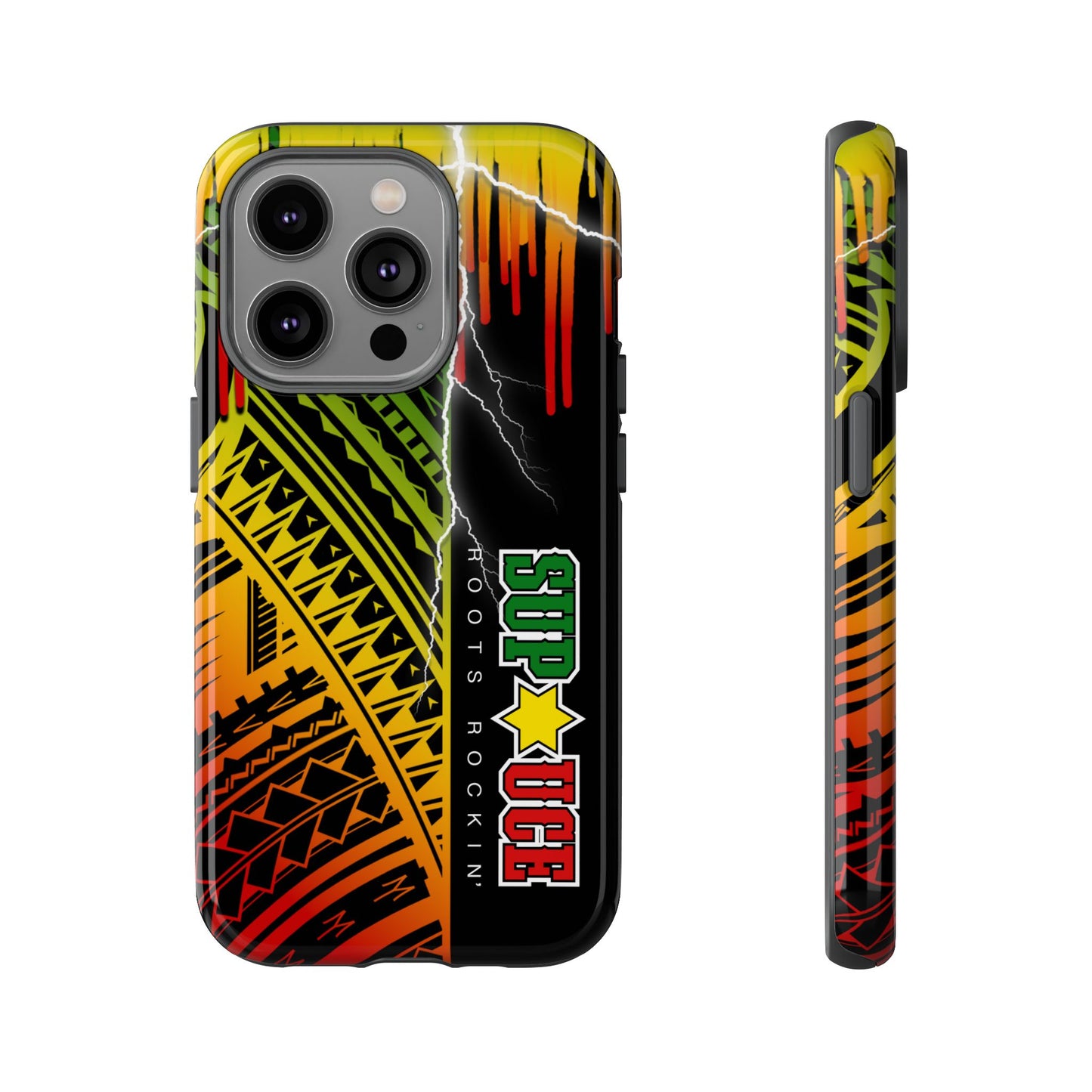 Tribal Turf Tough Cases: Vibrant Rasta-Inspired Phone Case