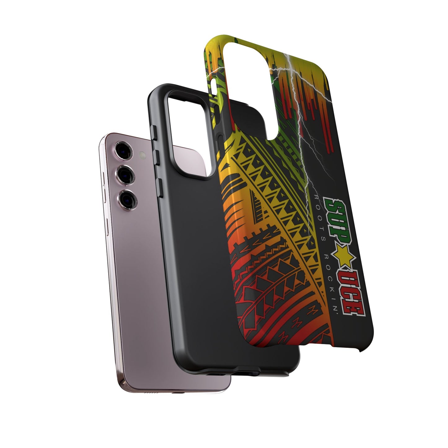 Tribal Turf Tough Cases: Vibrant Rasta-Inspired Phone Case