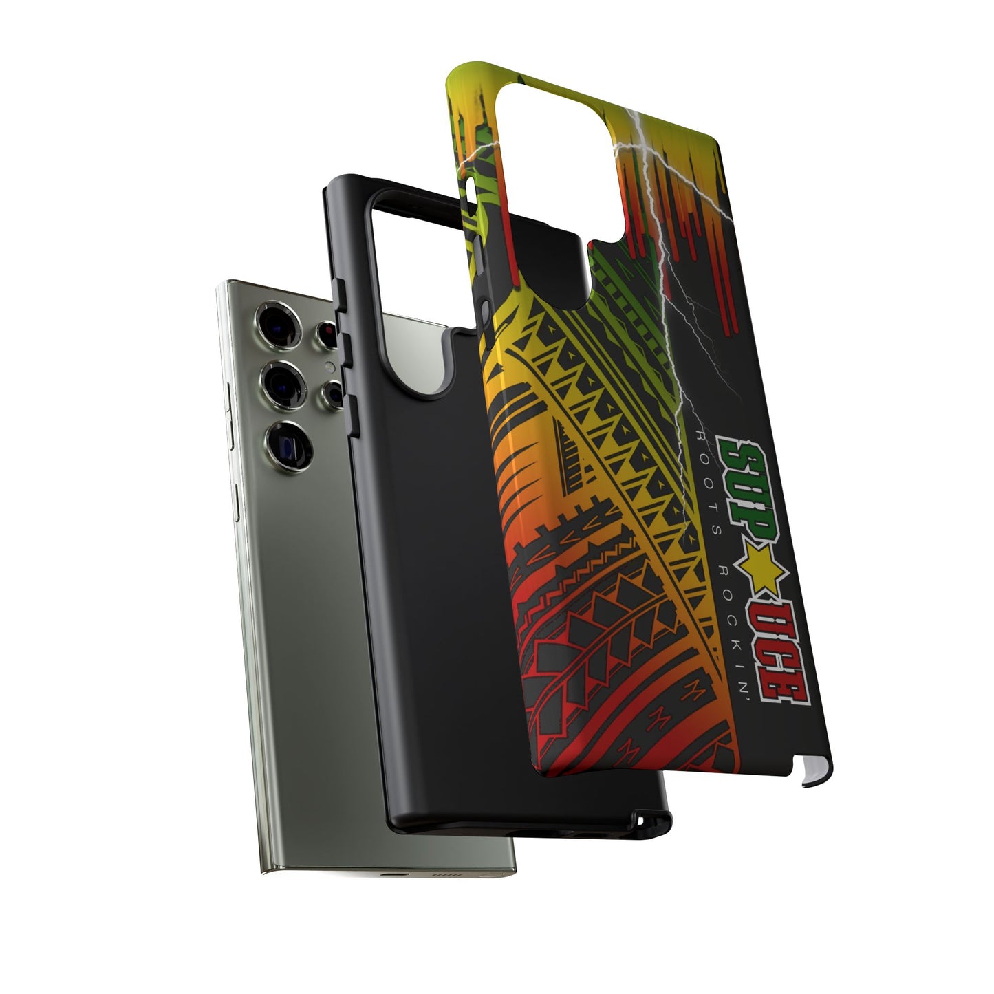 Tribal Turf Tough Cases: Vibrant Rasta-Inspired Phone Case