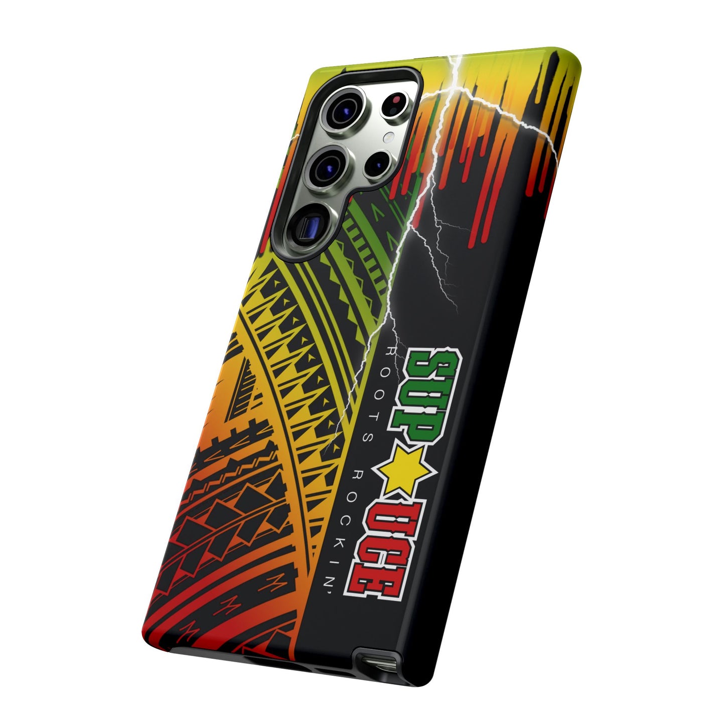 Tribal Turf Tough Cases: Vibrant Rasta-Inspired Phone Case