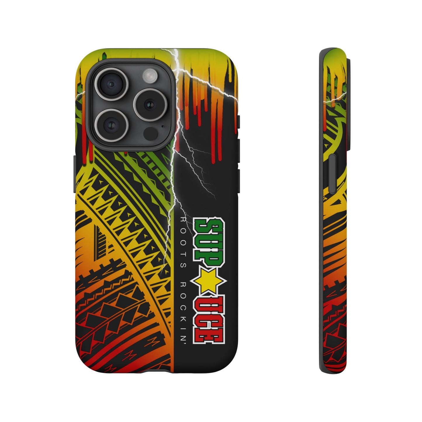 Tribal Turf Tough Cases: Vibrant Rasta-Inspired Phone Case