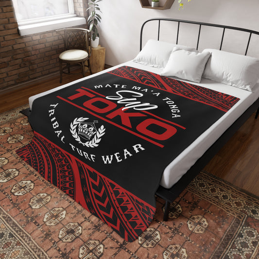 SUP TOKO Plush Fleece Blanket, Black Tribal Turf Wear Original Design