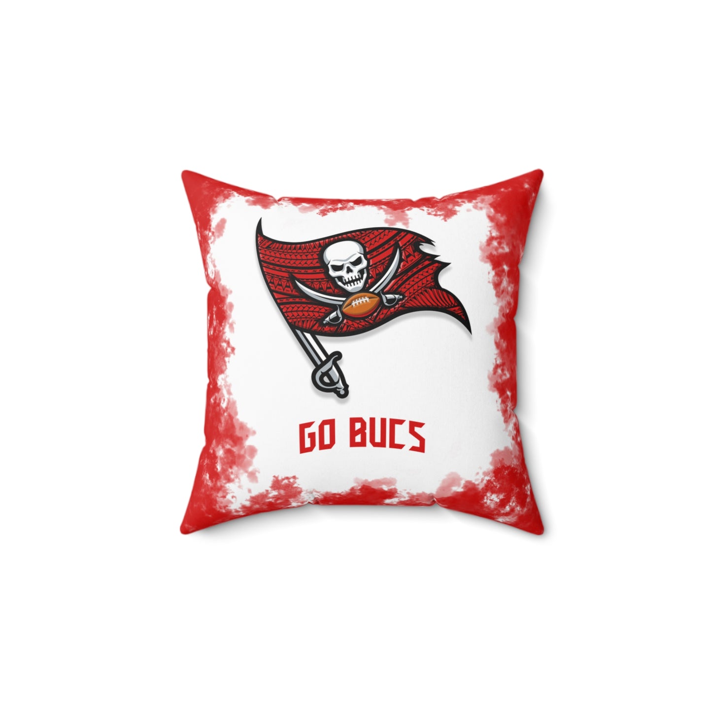 Bucs Tribal Faux Suede Square Pillow Bucs Faux Suede Pillow, Man Cave Gift for Him