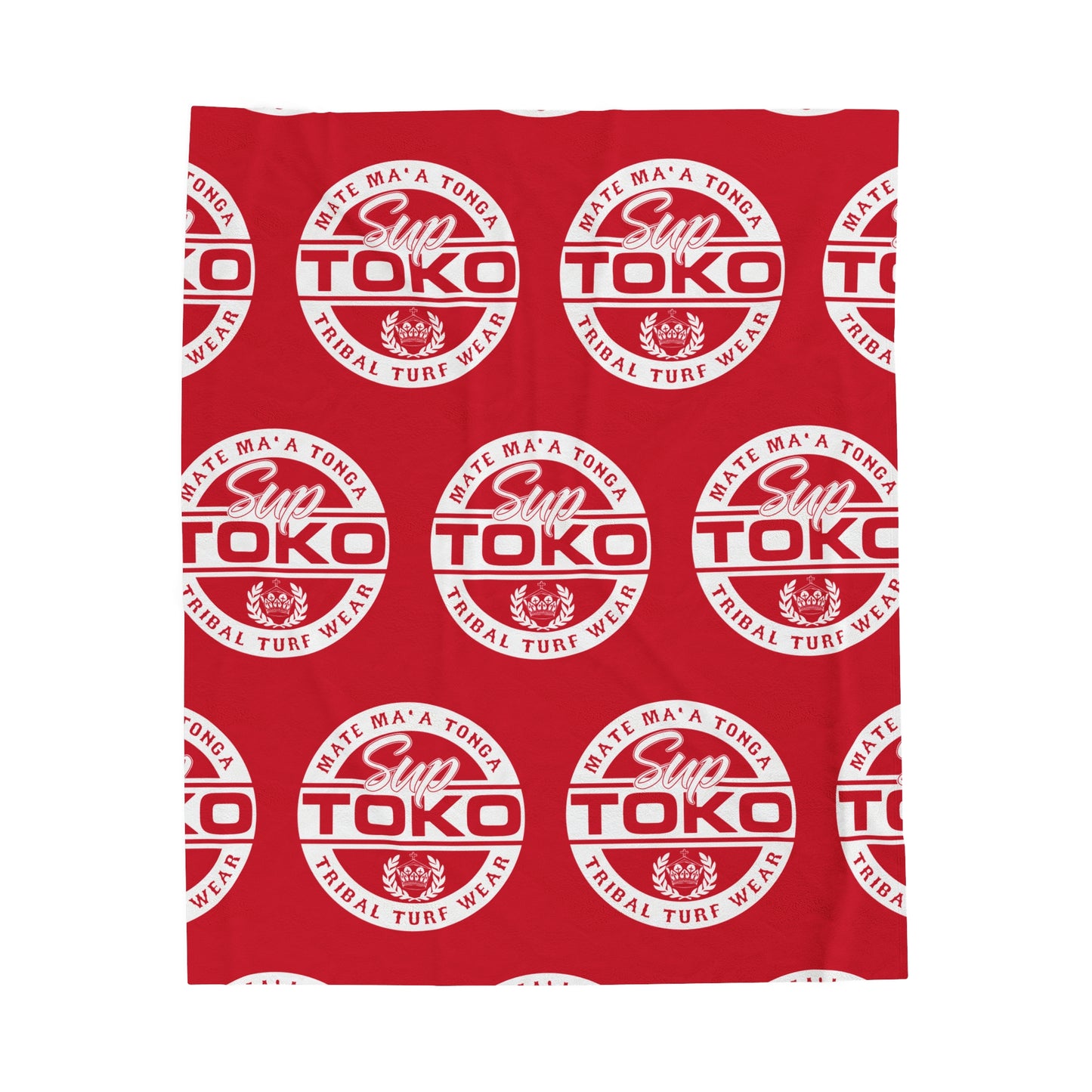 SUP TOKO TTW Velveteen Plush Blanket, Red Tribal Turf Wear Design