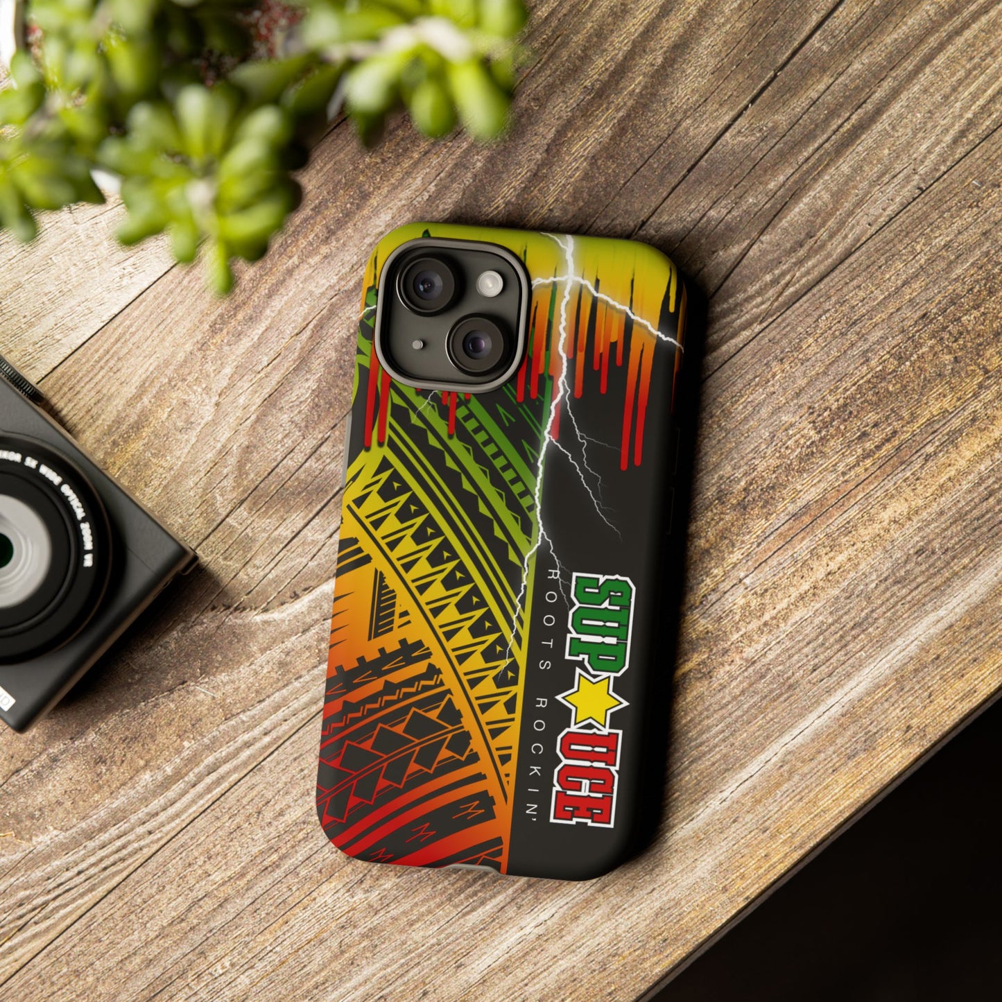 Tribal Turf Tough Cases: Vibrant Rasta-Inspired Phone Case