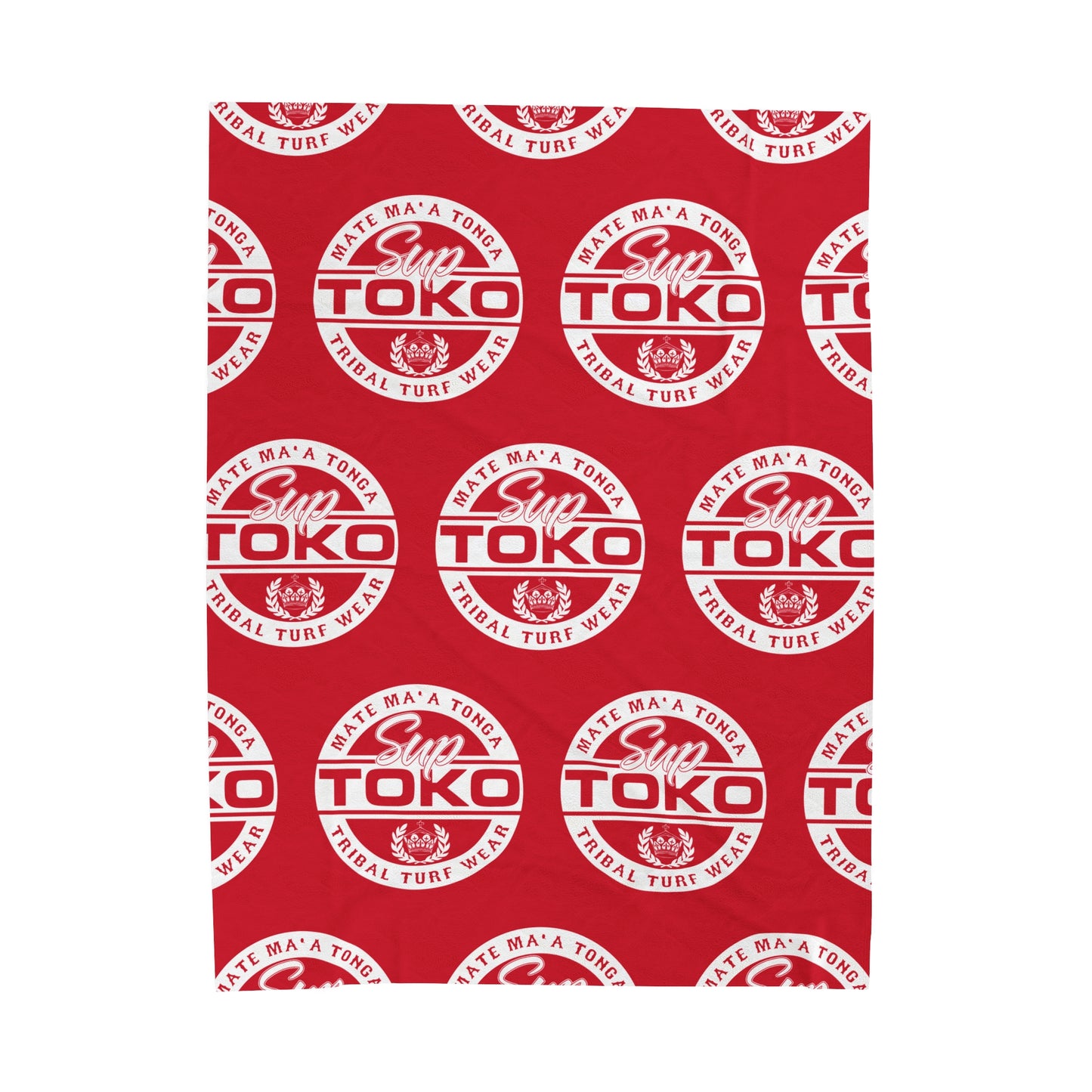 SUP TOKO TTW Velveteen Plush Blanket, Red Tribal Turf Wear Design