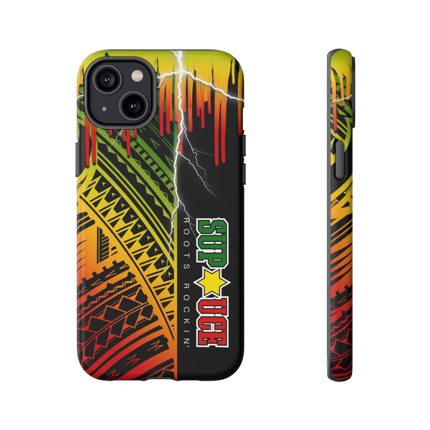 Tribal Turf Tough Cases: Vibrant Rasta-Inspired Phone Case