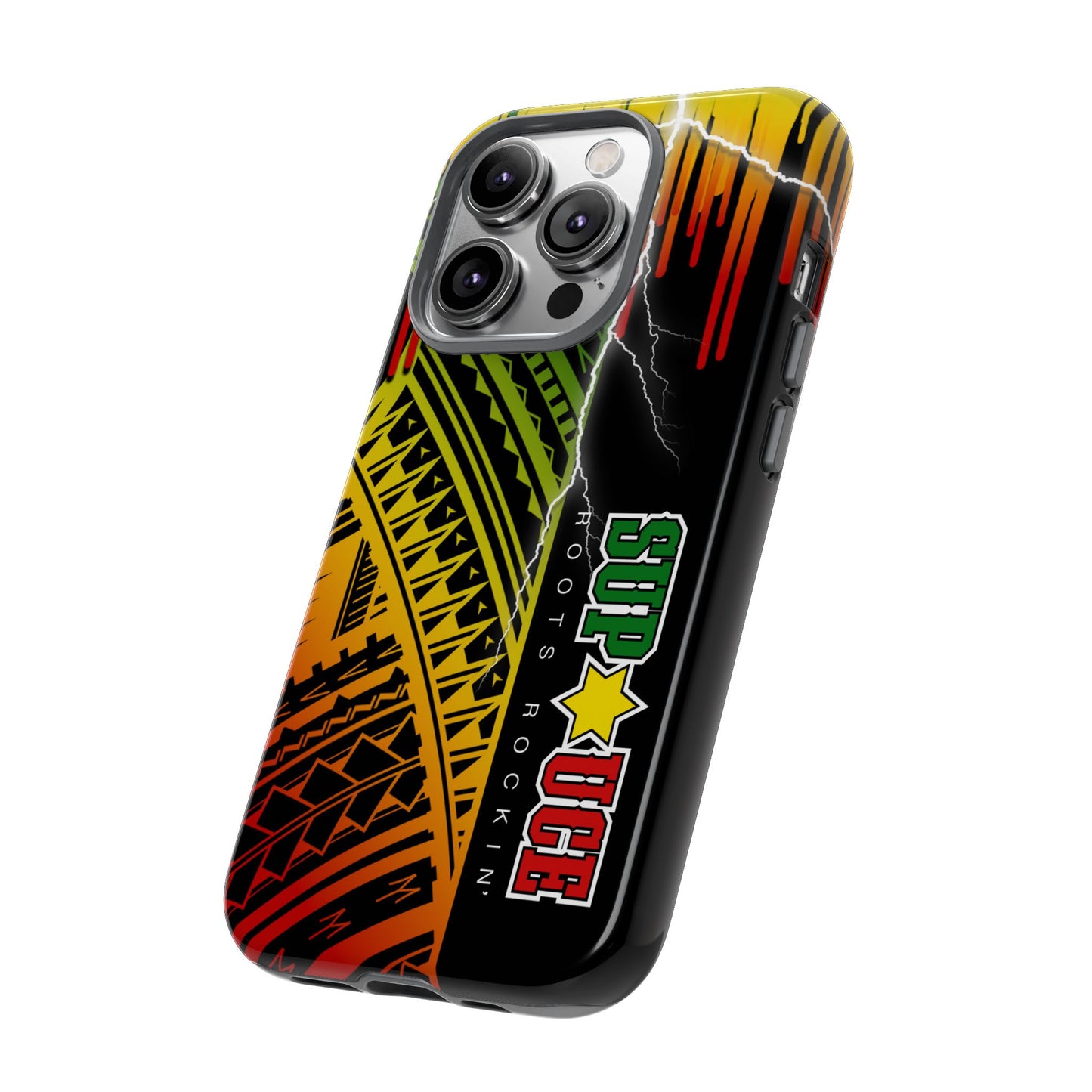 Tribal Turf Tough Cases: Vibrant Rasta-Inspired Phone Case