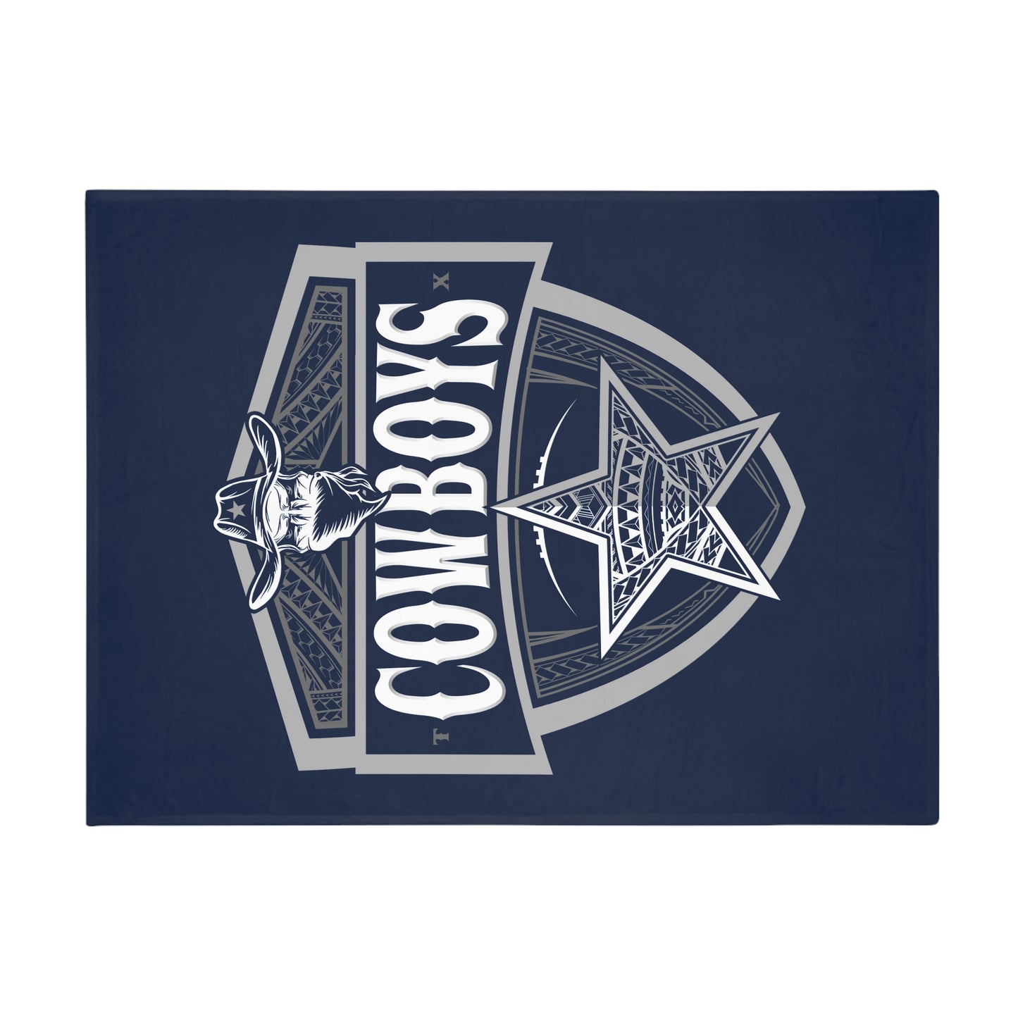 COWBOYS Plush Fleece Blanket, Navy Cowboys Tribal Turf Design